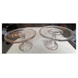 2 Glass Cake Pedestals