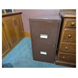 Brown Two-Drawer Filing Cabinet