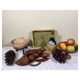 Decorative Wooden Fruit & Vintage Comanche Bowl