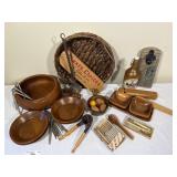 Vintage Teak Kitchen Bowls, Nut Crackers & Decor