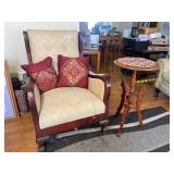 Antique Armchair and Side Table
