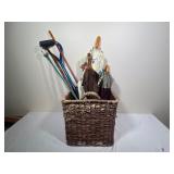 Wicker Basket with Canes & Umbrellas