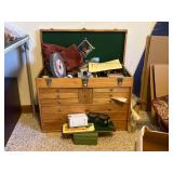 Vintage Wooden Toolbox with Tools