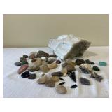 Assorted Gemstones and Mineral Specimen & Arrowheads