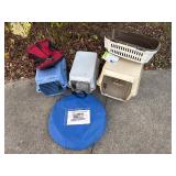 Assorted Pet Carriers and Cat Funhouse