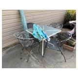 Outdoor Table & Chairs with Umbrellas