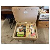 Mid-Century Sewing Storage Stool