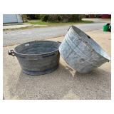 Vintage Large Galvanized Metal Tubs