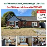 Min Bid $135K - 5559 Fremont Pike, Stony Ridge, OH 43551 Min Bid $135K - 5559 Fremont Pike, Stony Ridge, OH 43551