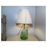 Green Glass Carafe Lamp with