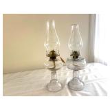 Pair of Vintage Glass Oil La