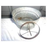 Galvanized Tub and Vintage M