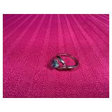Sterling Silver Blue Gem Rin
