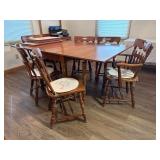 Dining Table Set with Chairs, 2 Leaves, & Table Pr