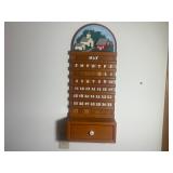 Vintage Wooden Perpetual Wall Calendar