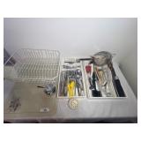 Kitchen Utensils and Dish Rack