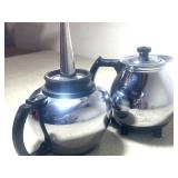 Vintage Chrome Coffee Percolator Set