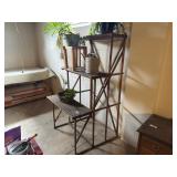 Vintage Wooden Plant Stand with Shelves