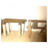 Vintage Upholstered Sawhorses