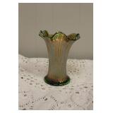 Northwood Green Carnival Vase