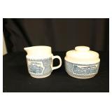 Currier and Ives Creamer and Sugar Bowl