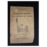 Old McCormick-Deering Mower Instructions Booklet