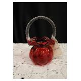 Fenton Cranberry Glass Basket