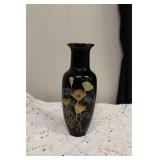 Vintage Japanese Black Porcelain Vase