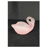 Viking Pink Frosted Swan Trinket Dish