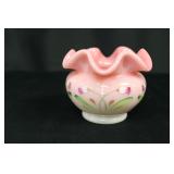 Fenton Hand-painted Rosalene Candle Holder