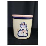 Robinson Ransbottom Pottery Co. Snowman Crock