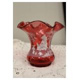 Fenton Mary Gregory Collection Cranberry Vase