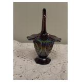 Indiana Glass Amethyst Carnival Glass Basket