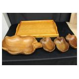 Wood Tray and Bowls