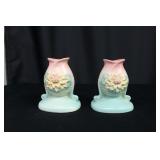 Vintage Hull Art Pottery Water Lily Candlesticks