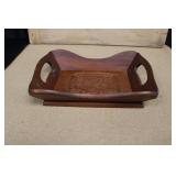 Vintage Wood Bread Basket with Handles