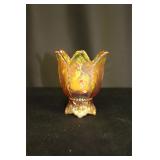 Hand-painted Fenton Carnival Glass Votive