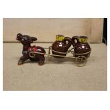 Vintage Donkey, Cart & Jugs Salt & Pepper Shakers