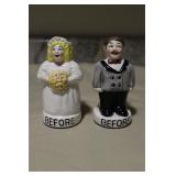 Clay Art Bride and Groom Salt and Pepper Shakers