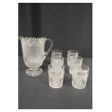 Vintage Westmoreland Pitcher and Glasses Set