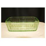 Green Uranium Depression Glass Refrigerator Dish