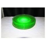 Green Uranium Depression Glass Plates