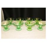 Green Uranium Depression Sherbet Glasses