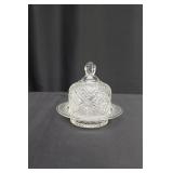 Vintage Clear Glass Butter Dish