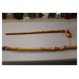 Hand Carved Walking Stick and Cane