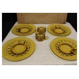 Amber Snack Plates and Cups