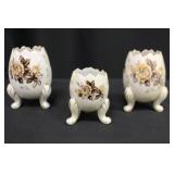 Vintage Napcoware Footed Cracked Egg Vases