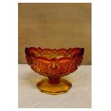 Vintage Amberina Footed Bowl