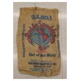 Ruddy Spuddy's Brand Potato Burlap Sack