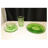 Green Uranium Depression Glass Dishes
